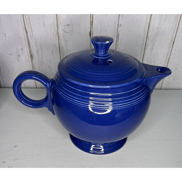 Fiestaware Vintage Cobalt Fiesta Teapot - Picture 3 of 7
